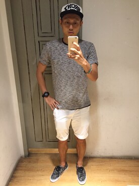 「杢グレー」｜Momotaro Sakamotoさん（メンズ・172cm）の夏コーディネート