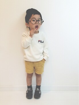 「FILA（フィラ）のアイテム（スウェット）」を使った、khk-chanさん（キッズ・90cm）の夏コーディネート