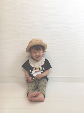 「SPACE（スペース）のアイテム（トップス）」を使った、khk-chanさん（キッズ・70cm）の夏コーディネート