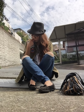 「ハットコーデ」｜あやぱんさん（レディース・155cm）の秋コーディネート