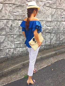 「デカピアス」｜あやぱんさん（レディース・155cm）の夏コーディネート