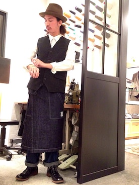 「Johnbull Private labo（ジョンブルプライベートラボ）のアイテム（ドレスシューズ）」を使った、gaelyさん（メンズ・170cm）の冬コーディネート
