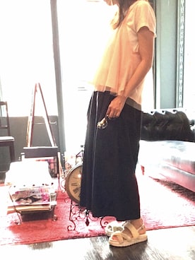 「AS KNOW AS plus（アズノゥアズプラス）のアイテム（キャミソール）」を使った、NAO.Yさん（レディース・157cm）の夏コーディネート