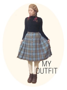 「おさげ」｜「アイテム（ハンチング/ベレー帽）」を使った、M!!!ca♥︎さん（レディース・160cm）の冬コーディネート