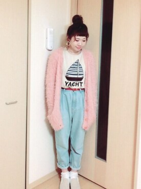 「もけもけ」｜「アイテム（アクセサリー）」を使った、M!!!ca♥︎さん（レディース・160cm）の冬コーディネート