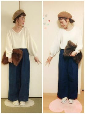 「ラブ＆ピース2016」｜「アイテム（ハンチング/ベレー帽）」を使った、M!!!ca♥︎さん（レディース・160cm）の秋コーディネート