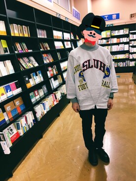 「Re:make（リメイク）のアイテム（スウェット）」を使った、KEN太さん（メンズ・168cm）の秋コーディネート