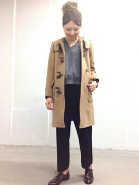 「レースアップシューズ」｜「アイテム（ダッフルコート）」を使った、JOURNAL STANDARD Lady's 心斎橋店スタッフさん（レディース・161cm）の冬コーディネート
