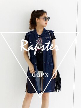 「ggpxのアイテム（ベスト、ブルー系）」を使った、GGPXさん（レディース）の春コーディネート