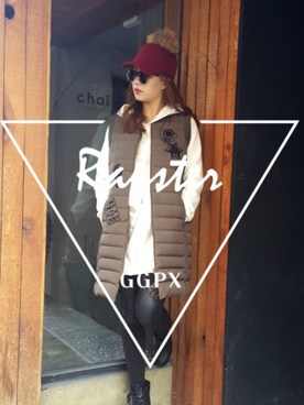 「ggpxのアイテム（ダウンベスト、ブラウン系）」を使った、GGPXさん（レディース）の秋コーディネート