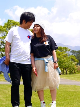 「お揃いコーデ」｜「アイテム（腕時計）」を使った、はるか。さん（レディース・151cm）の春コーディネート