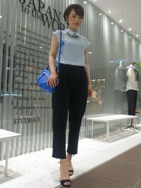 「Le Chione（ルキオネ）のアイテム」を使った、藤田さん（レディース・165cm）の夏コーディネート