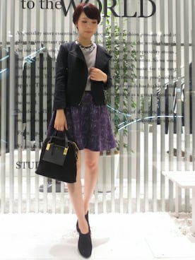 「STUDIOUS（ステュディオス）のアイテム（ブーティ）」を使った、藤田さん（レディース・165cm）の秋コーディネート