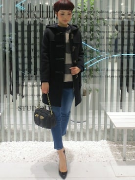 「STUDIOUS（ステュディオス）のアイテム（ダッフルコート）」を使った、藤田さん（レディース・165cm）の冬コーディネート