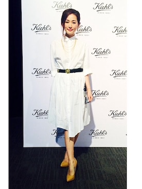 「STYLENANDA（スタイルナンダ）のアイテム（シャツワンピース）」を使った、蔡穎恩さん（レディース・163cm）の冬コーディネート