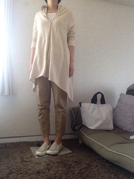 「note et silence （ノートエシロンス）のアイテム（チノパンツ）」を使った、kanamikiさん（レディース・165cm）の春コーディネート