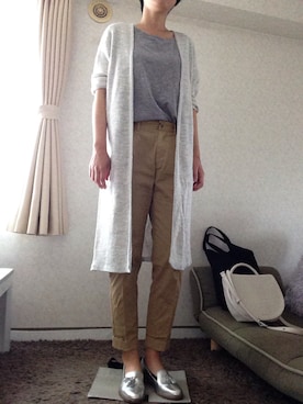 「note et silence （ノートエシロンス）のアイテム（チノパンツ）」を使った、kanamikiさん（レディース・165cm）の夏コーディネート