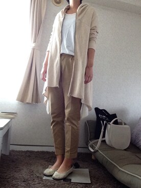 「note et silence （ノートエシロンス）のアイテム（チノパンツ）」を使った、kanamikiさん（レディース・165cm）の夏コーディネート