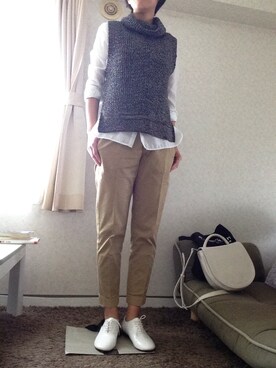 「note et silence （ノートエシロンス）のアイテム（チノパンツ）」を使った、kanamikiさん（レディース・165cm）の秋コーディネート