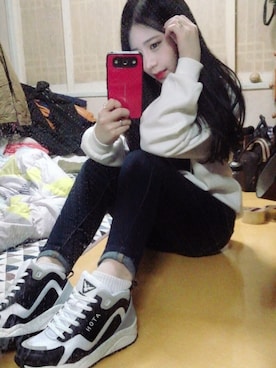 「アイテム（その他シューズ）」を使った、스베누さん（レディース・163cm）の冬コーディネート