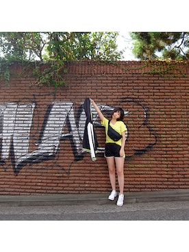 「運動会」｜「アイテム（スタジャン）」を使った、스베누さん（レディース・158cm）の秋コーディネート