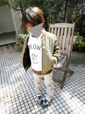 「ワッフル」｜「アイテム（その他アウター）」を使った、tanさん（キッズ・110cm）の春コーディネート