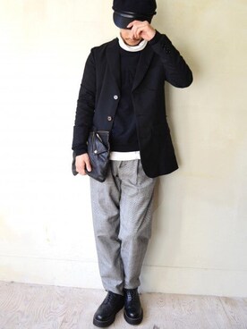 「FRANK LEDER（フランクリーダー）のアイテム（ジャケット/アウター）」を使った、やすだたかひろさん（メンズ・175cm）の秋コーディネート