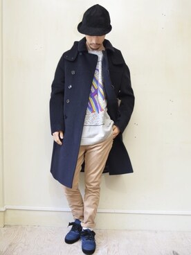 「CARVEN（カルヴェン）のアイテム（その他アウター）」を使った、やすだたかひろさん（メンズ・175cm）の秋コーディネート