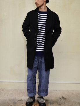 「Peter Jensen（ピーターイェンセン）のアイテム」を使った、やすだたかひろさん（メンズ・175cm）の秋コーディネート