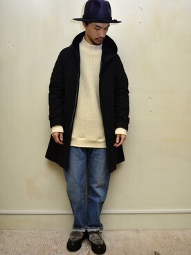 「bukht」｜「アイテム（その他アウター）」を使った、やすだたかひろさん（メンズ・175cm）の冬コーディネート