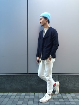 「PHINGERIN（フィンガリン）のアイテム」を使った、やすだたかひろさん（メンズ・175cm）の冬コーディネート