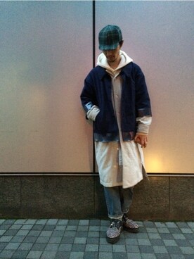 「アイテム（その他アウター）」を使った、やすだたかひろさん（メンズ・175cm・20代）の冬コーディネート