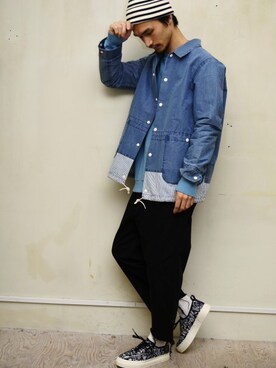 「アイテム（その他アウター）」を使った、やすだたかひろさん（メンズ・175cm・20代）の冬コーディネート