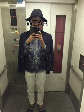 「GLOBAL WORK（グローバルワーク）のフェルトロングブリムハット/705078（ハット）」を使った、れおさん（メンズ・178cm）の秋コーディネート