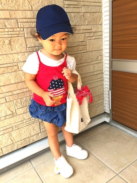 「babygap」｜「アイテム（キャミソール）」を使った、R☺︎A☆さん（キッズ・80cm）の夏コーディネート