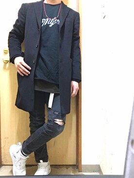 「MYne（マイン）のアイテム（スウェット）」を使った、KIuyu:)さん（メンズ・171cm）の冬コーディネート
