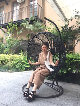 「Mila Owen（ミラオーウェン）のアイテム（つなぎ/オールインワン）」を使った、kiwiさん（レディース・154cm）の夏コーディネート