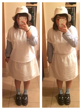 「ブルー x ホワイト」｜'Sさん（レディース・152cm）の春コーディネート