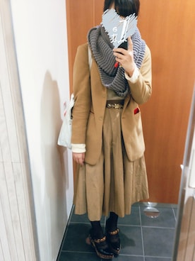 「UU（ユニクロ　アンダーカバー）のアイテム（その他アウター）」を使った、-i1-さん（レディース・158cm）の冬コーディネート