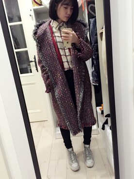 「iiJinのアイテム」を使った、capobbさん（レディース・158cm）の冬コーディネート