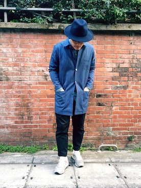 「HUF」｜「アイテム（トレンチコート）」を使った、Ay      [number8]さん（メンズ・174cm）の冬コーディネート