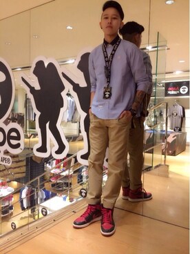 「AAPE BY A BATHING APE（エーエイプバイアベイシングエイプ）のアイテム（その他）」を使った、Sheng Kaiさん（メンズ・176cm）の夏コーディネート