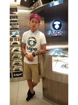「AAPE BY A BATHING APE（エーエイプバイアベイシングエイプ）のアイテム（その他）」を使った、Sheng Kaiさん（メンズ・176cm）の夏コーディネート