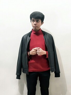 「ZALORA（-）のアイテム（ジャケット/アウター）」を使った、Rizky Ardinsyahさん（メンズ・170cm）の秋コーディネート