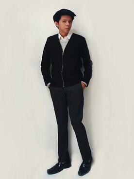 「ZALORA（-）のアイテム（ジャケット/アウター）」を使った、Rizky Ardinsyahさん（メンズ・170cm）の秋コーディネート