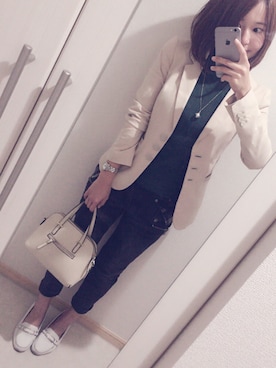 「JOSEPH ABBOUD（ジョセフアブード）のアイテム（テーラードジャケット）」を使った、cocoさん（レディース・155cm）の秋コーディネート