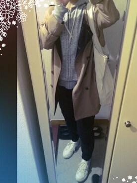 「ご近所コーデ」｜「アイテム（トレンチコート）」を使った、*asa*さん（レディース・153cm）の秋コーディネート