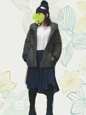 「アイテム（シャツワンピース）」を使った、トミーサクさん（レディース・152cm・20代）の冬コーディネート