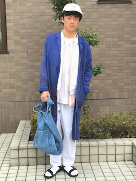 「バック」｜「アイテム（スタジャン）」を使った、いわぴーさん（メンズ・174cm）の春コーディネート