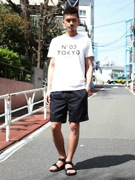 「softcream（ソフトクリーム）のアイテム」を使った、永津雄人さん（メンズ・180cm）の春コーディネート